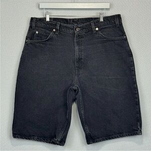 Vintage Levis Jean Shorts Men 38 Black 560 Orange Tab 90s Loose Fit 1993 Denim